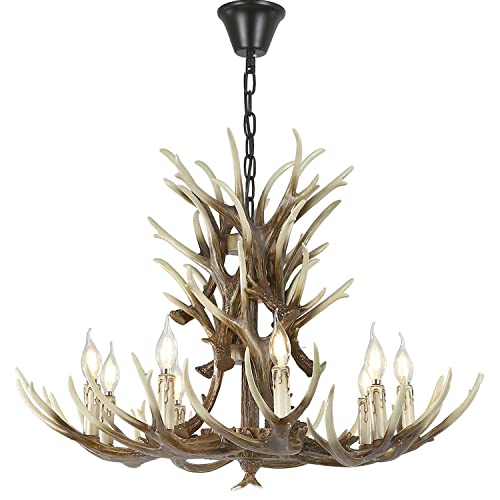 Lustre en corne de cerf vintage pour un salon chaleureux