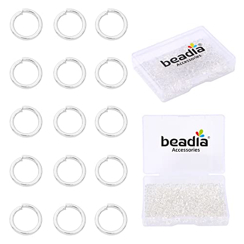BEADIA Silver Plated Jump Rings Non Tarnish 5mm 400pcs for Jewelry Making Findings