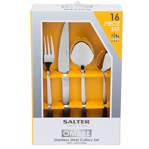 Salter-BW10075TK-16-Piece-Cutlery-Set-Ombre-Collection-180-Stainless-Steel-Flatware-Service-For-4-People-Mirror-Finish-Modern-Design-With-Knife-Fork-Spoon-Teaspoon-New-Home-Gift