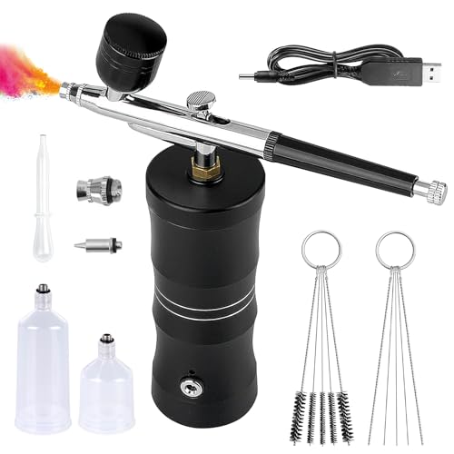 Juego De Aerógrafo Inalámbrico,Aerografo Con Compresor,Juego De Aerógrafo De Mano Recargable,Kit De Aerógrafo Inalámbrico Para Maquillaje,Decoración De Uñas,Decoración De Pasteles,Recargable