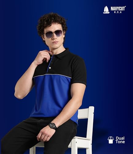 Image of Men's Polo T-Shirt | Regular Fit Short Sleeve Shirt with Collar | Solid Color Casual & Sport Polyester Top for Men | Machine Washable