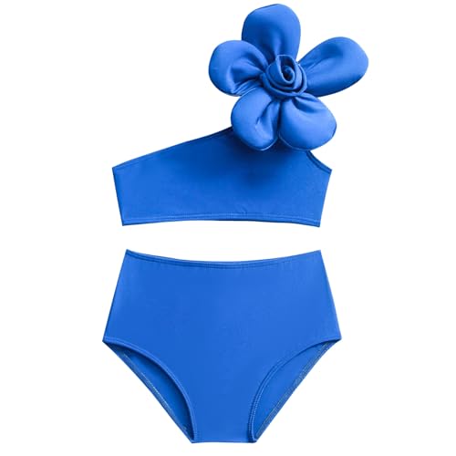 Toddler Girls Two Piece Swimsuits Baby Cute Solid Bathing Suit Fashion Big Flower Crop Tops Shorts Tankini Set Beach Outfit4