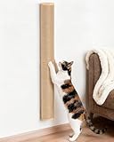 34" Cat Scratching Post on Wall for Large Cats, Wall Mounted Wood Cat Scratcher Furniture for Indoor Cats, Tall and Sturdy Corner Climbing Pole