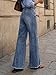 Trendy Queen Women's Wide Leg Jeans, Relaxed Loose Straight Leg with Raw Hem, Comfort Denim Pants Blue 18