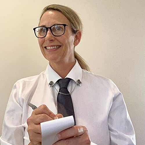 Evelots Rose Sweater/Collar Clip with Chain-Vintage Look Dress/Blouse/Cardigan2