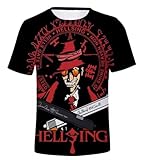 GO2COSY Anime Hellsing T-Shirt Alucard Tops Tee Short Sleeve Costume Cosplay