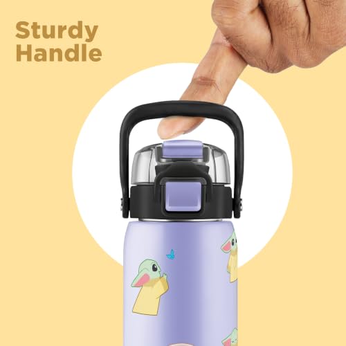 Image of Milton Steel Force 900 Thermoware Water Bottle 600 ml with One Touch Safety Lock & Twin Lid Sip or Gulp, Long Hours Hot & Cold, Leak Proof, ISI Certified, PU Insulated, for Kids, Gym, School, Lavender