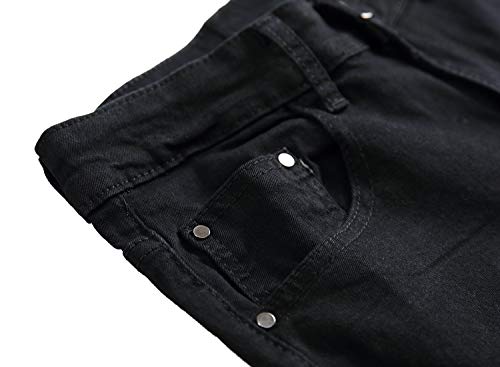 Image of Men's Ripped Slim Fit Jeans Straight Leg Denim Pants