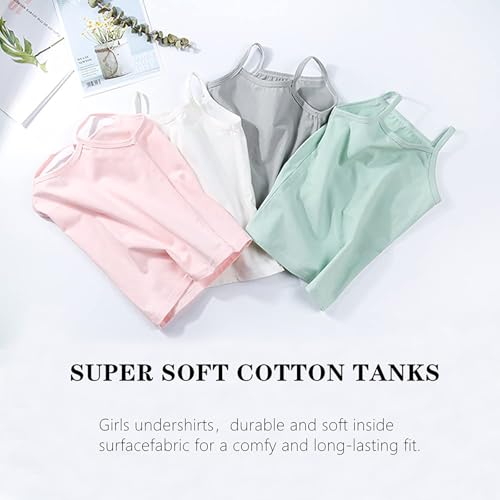 5 Pack Kids Girls Classic Solid Camisole Undershirts for Girls Breathable Cotton Soft Tank Tops (2-10Years)4