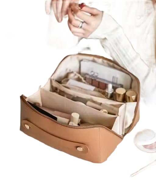 Travel Cosmetic Makeup Organizer Bag for Women, Large Capacity Waterproof Toiletry Pouch with Handle, Multi-Compartment-picture-24