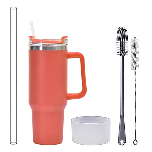 Xtkdaiui Tumbler With Handle 40 Oz And Straw Lid-Insulated Travel Coffee Mug-For Cup Accessories For Hot And Cold Beverages,Juice, Water Tumbler Suits Home, Office Or Car,Orange #TOP21