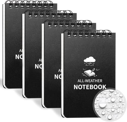 Weatherproof 4-Pack Pocket Notebooks for Outdoor Use