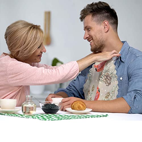 Yibeas Christmas Red Cardinal Birds Cloth Napkins Set Of 4 Soft Fir Pine Twigs Cedar Cones Stars Polyester Dinner Square Napkin For Family Restaurant Weddings Parties 18 X 18 Inch #TOP4