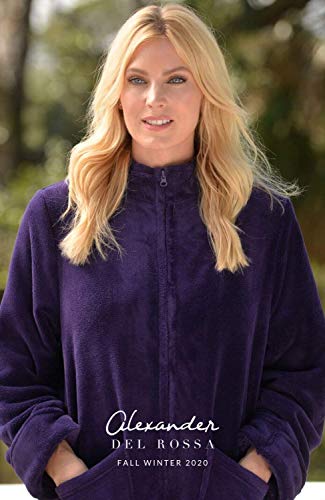 Image of Alexander Del Rossa Long Zip Up Robes, Plush Zipper Robes for Plus Size, Housecoats Zipper Front