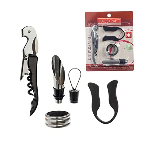 Kit Para Vinho 4pçs Häuskraft Aço e Silicone