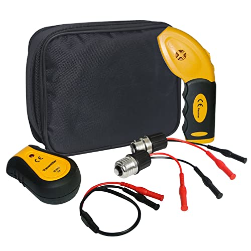 Circuit Breaker Finder, Portable Circuit Tracer Detector Quickly Locate Circuits&Fuses, LED Signal Receiver Transmitter, Fuse Socket, Plugs, Lamp Socket and Outlet Adapters AC 100-120V