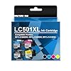 LC501XL – Cartuchos de tinta de alto rendimiento compatibles con Brother LC501XL para MFC-J1260DW, MFC-J1360DW, MFC-J1410DW (paquete de 4, negro, cian, magenta, amarillo, con chip)