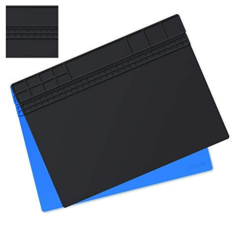 Tecktoo Soldering Mat Pad Large Silicone Heat Resistant 932°F Welding Project Board Electronic Mat For Heat Gun Soldering Iron Station Electronic Repair Kit #TOP7
