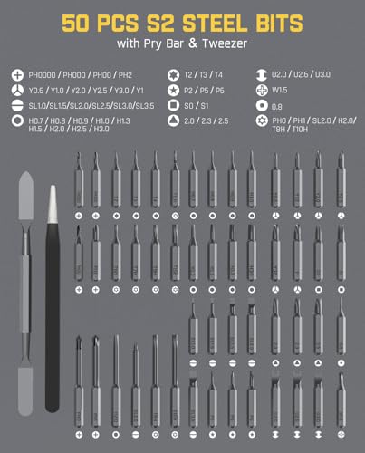 Fanttik X5 Max MANUAL HAND TOOL, Precision Screwdriver Set, 50-in-1 Magnetic Bits, Small Screwdriver Set, Pop-up Magnetic Case, 360°Spin, Anti-Slip, 5/32"Hex, Repair Tool for Phone Camera Laptop Watch image 5