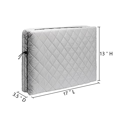 Image of Small Indoor Air Conditioner Cover Window AC Unit Cover with Drawstring Double Insulation for Inside(17 inchx13 inchx3.5 inch) (Gray, 17 inchx13 inchx3.5 inch)
