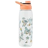 Silver Buffalo Stitch Hawaiian Shirt and Icons - Botella de agua de 28 onzas con tapa de rosca