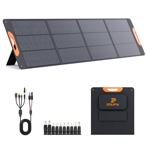 ZOUPW 220W N-Type 16BB Portable Solar Panel for Power Station,Foldable Solar Panel for Jackery 1000 V2/EcoFlow Delta/Bluetti/Anker Solix,25.6% Efffciency IP67 Waterproof for RV Camping Emergency