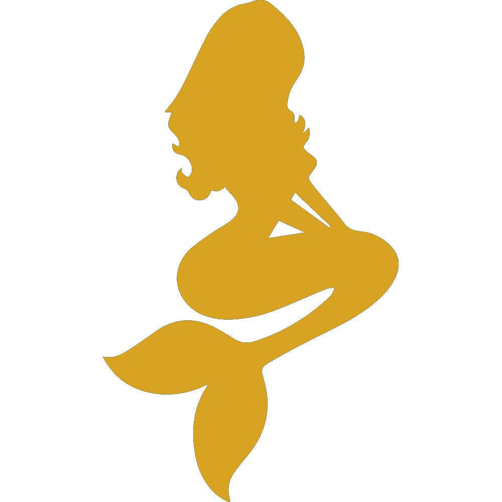 Beautiful Mermaid 1 (Metallic Gold) (Set Of 2) Premium Waterproof Vinyl Decal Stickers For Laptop Phone Accessory Helmet Car Window Bumper Mug Tuber Cup Door Wall Decoration