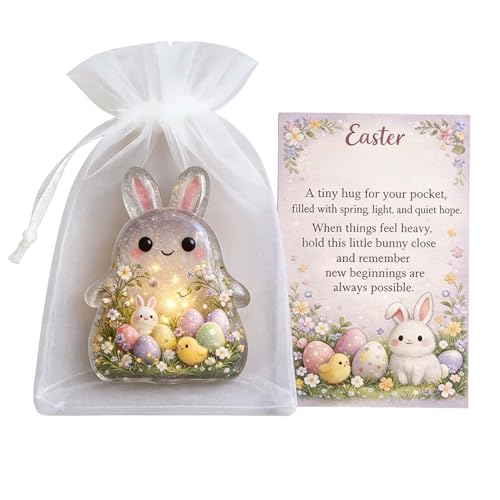 Tarjeta De Bolsillo Para Las Emociones - Recuerdo De Relaciones | Tarjeta Positiva De Bolsillo Con Un Abrazo De Conejo De Pascua | Para Viajes Diarios Escuela Aventura Hombres Adultos Adolescentes F