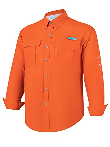 Tuna Men's Fishing Outdoor Button Down UPF 50+ Sun Protection Waterproof Hiking Long Sleeve Shirts
