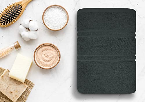 Laevis 100% Cotton Luxury Bath Towels - Towels For Bathroom - 600 Gsm Pack Of 4 (27" X 54") Ultra Soft And Fluffy Bath Towel - Highly Absorbent Bath Towel - Oeko Tex Certified (Grey) #TOP5