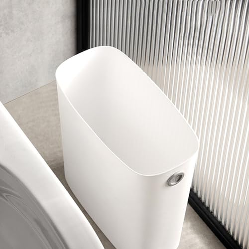 Caneca de basura rectangular blanca de plástico resistente miniatura 4