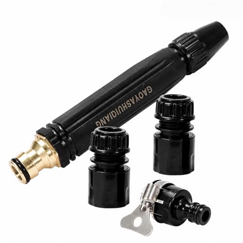 PowerJet High Pressure Water Gun-5-in-1 Nozzle,Garden Hose Pressure Booster,3000PSI Booster, Heavy Duty for Car Wash, Garden Watering & Outdoor Cleaning
