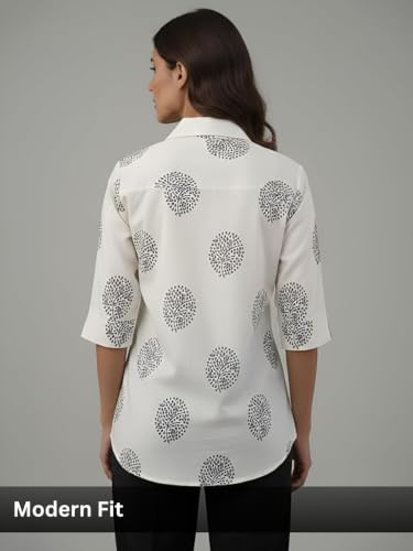 Image of Leriya Fashion Cotton Tops for Woman Khadi Cotton Casual Top for Women | Minimal Ethnic Printed Women Tops Cotton | Breathable Summer Wear | Office Casual Western Shirt| Shirt for Woman Western