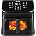 Cosori Freidora de Aire Práctica 6,2L con Ventana Air Fryer 1700W, Tecnología Rapid Air, 55% Menos Energía, 13 Automáticos Modos,Uso Fácil, LED Panel Táctil, Acero Inox Interior, Hasta 205ºC y 60 Min