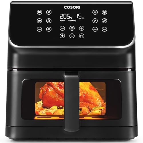 Cosori Freidora de Aire Práctica 6,2L con Ventana Air Fryer 1700W, Tecnología Rapid Air, 55% Menos Energía, 13 Automáticos Modos,Uso Fácil, LED P