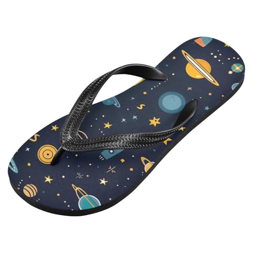 Space Planet Rocket Men's & Women's Classical Beach Rubber Sandal Flip Flop Comfortable Slipper 214B3342