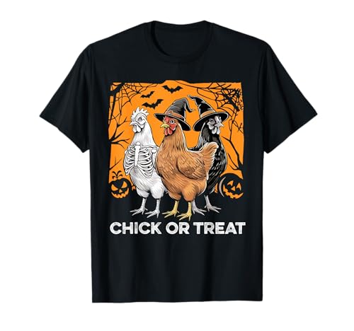 Chick or Treat Halloween Chicken Funny Chick Hombres, Mujeres Niños Camiseta