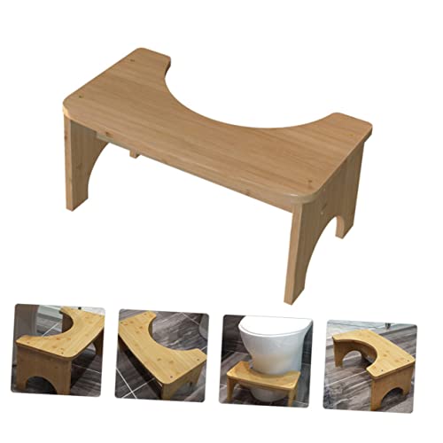 Petit tabouret stable de WC HANABASS en bois pour une posture saine