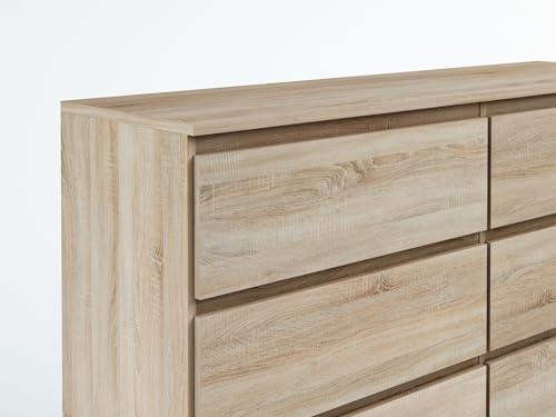 meble masztalerz Komoda Dąb Sonoma Mat z 8 szufladami - 120x101,5x39 cm - Komoda do salonu, sypialni - Szafka z szufladami - Komoda z szufladami - 120 cm
