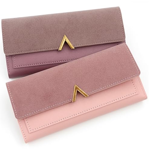 Long Wallet Trifold Stylish Simple Coin Purse(Red) 6