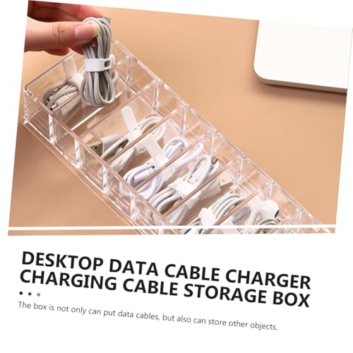 Caja organizadora de cables DOITOOL con compartimentos y cubierta para gestión de cables para escritorio, almacenamiento de cables de datos, auriculares y cables de alimentación, diseño para uso en oficina y hogar miniatura 7
