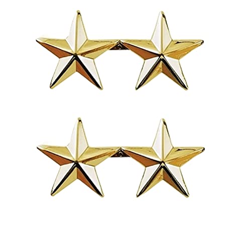 Hero's Pride Rank Insignia, Five-Pointed Star Pin, 2 Posts and Clutch Backs, Pack of 2, 2 Star – 1
