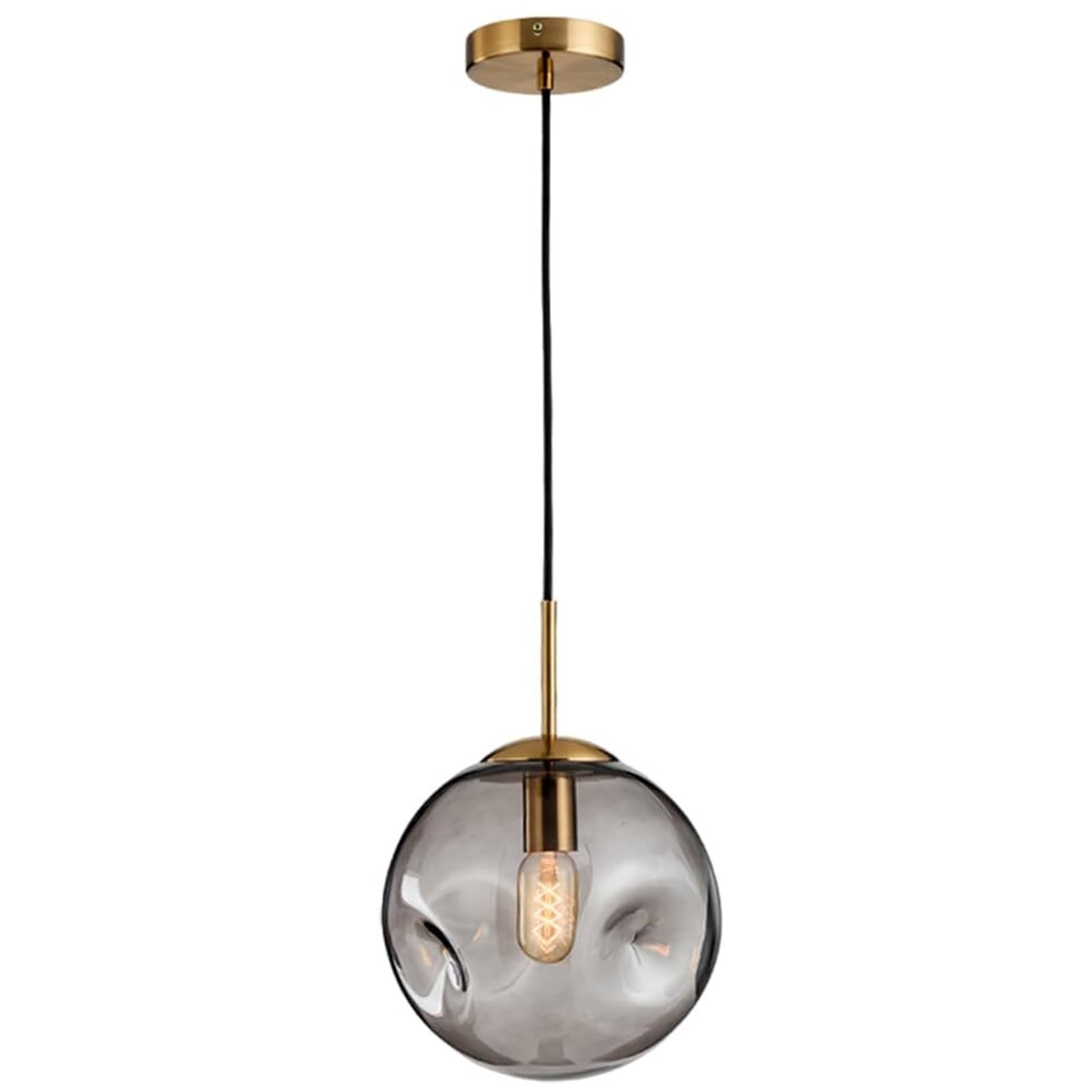 KBUUKYYXouy Nordic Creative Concave Convex Glass Pendant Lamp Chandelier Hanging Lighting Ceiling Fixture for Bedroom Living Dining Room Hallway Kitchen Island(Gray,20cm)