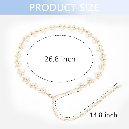 Metal Waist Chain Women Girl Gold Adjustable Body Link Pearl Belts Fashion Belly Jewelry Accessories for Jeans Dresses2