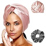 Cozysilk Silk Turban/Silk Bonnet - Double-Lined Pure Mulberry Silk 22 Momme - Including 1 Silk...