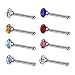 Box Set Stainless Steel Crystals Piercing Jewelry Nose Studs Rings Pins, Hypoallergenic, Bling-bling (4. 2.0mm Assorted Color x 40P)