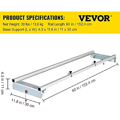 VEVOR Router Sled, 64 inches / 162.6cm Width, Slab Guide Jig for Woodworking with Locking Function, Portable and Easy to Adjust, Trimming Planing Machine for Wood Flattening, Home DIY