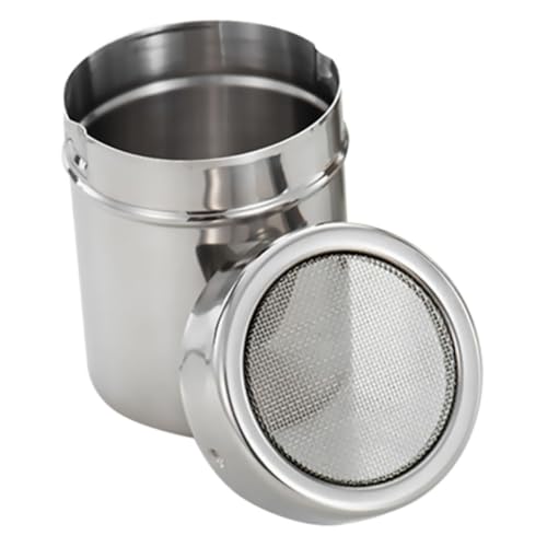 ANDRESLAD Recipiente de Acero Inoxidable Especias Sal y Azúcar Espolvoreador con Orificios Finos para Cacao Pimienta y Café Diseño Elegante para Cocina y Restaurante