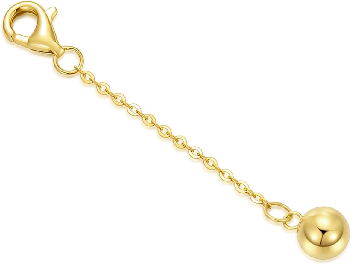 14K Yellow Gold 1"/2"/3" Necklace Extender Chain 14K, Gold Necklace Extender 14K, Bracelet Anklet Extension Chain, Bracelet Extender 14K Gold, 14K Gold Necklace Extender with Lobster Clasp