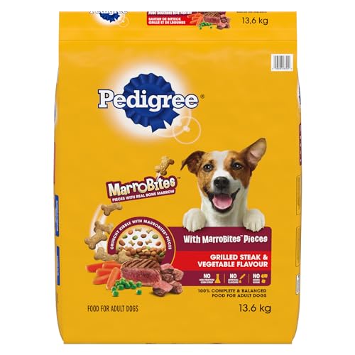 Pedigree Marrobites Adult Dry Dog Food Grilled Steak & Vegetable Flavour, 13.6kg Bag